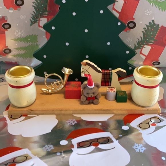 🌲🌸 Christmas Teddy Bear Vintage Wood Display🌲🌸 - Picture 12 of 12